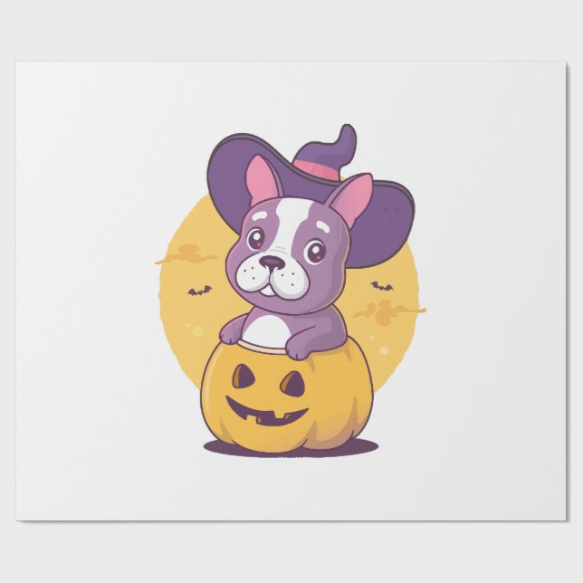 Fransk Halloween Presentpapper (Platt)