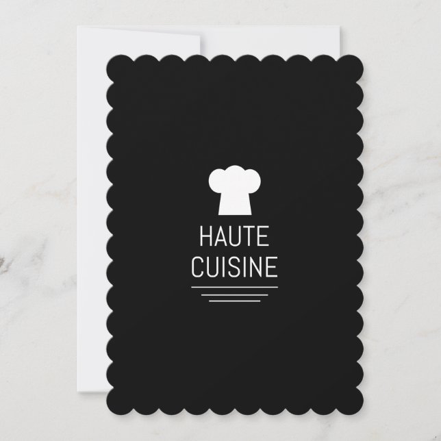 Fransk Haute Cuisine Gourmet Köks Inbjudningar (Framsida)