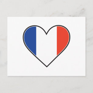 Fransk Heart Flagga Vykort
