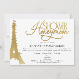 Fransk Honeymoon i Eiffel Par Shower i Paris Inbjudningar