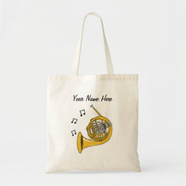 Fransk Horn Anpassningsbar Tote Bag Brass Musician Tygkasse