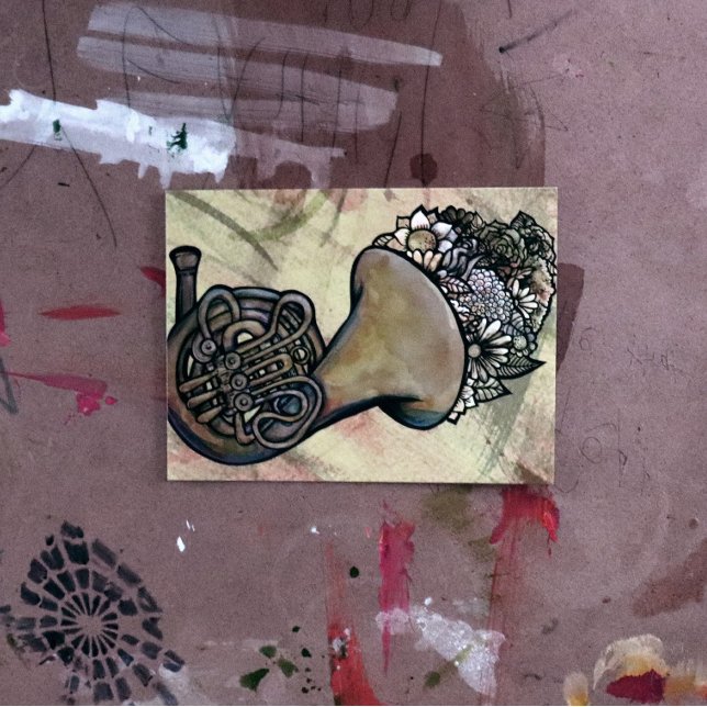 Fransk Horn Band Class Music-lärare Vykort (Skapare uppladdad)