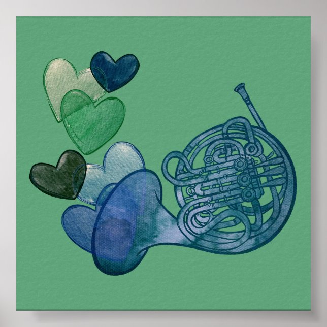 Fransk horn bandmusikklass poster (Framsidan)