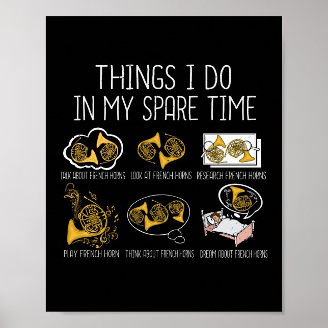 Fransk Horn Big Band Orchestra Instrument Music Poster (Framsidan)