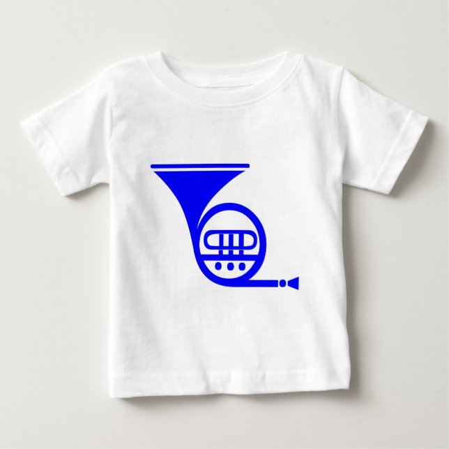 Fransk Horn - blå Tee Shirt (Framsida)