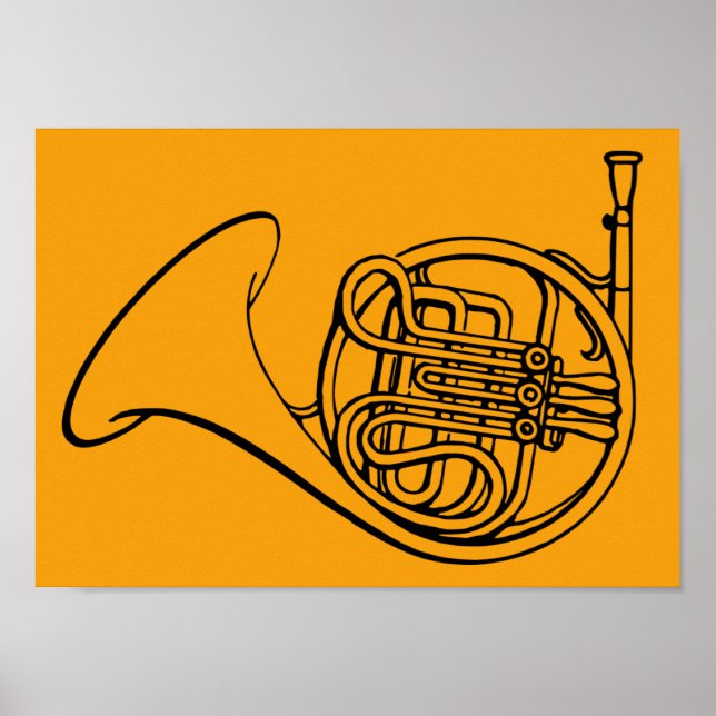 Fransk Horn Brass-bandmusik Poster (Framsidan)