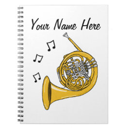 Fransk Horn Brass Musician Music Teacher Anpassnin Anteckningsbok