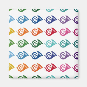 Fransk Horn Colorful Roligt Array Music Magnet