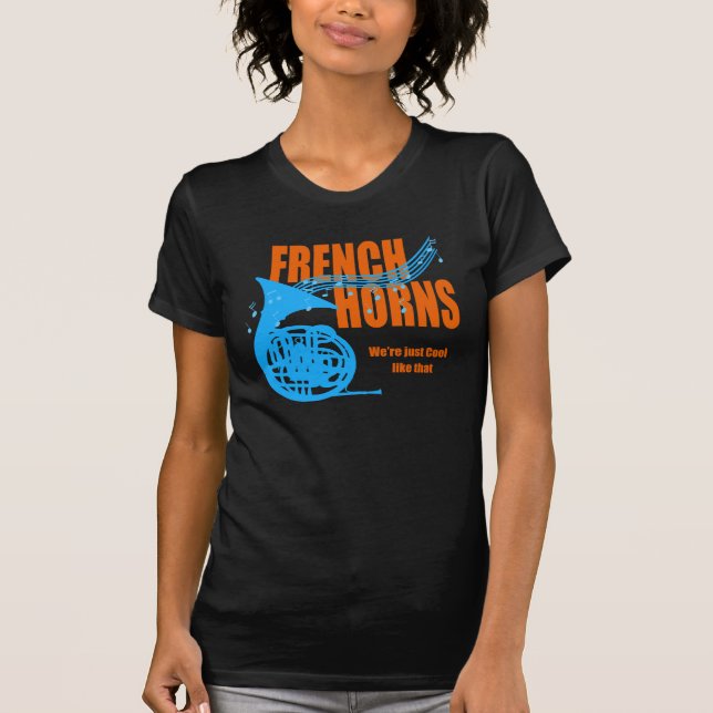 Fransk Horn Coola liknande den T-shirt (Framsida)