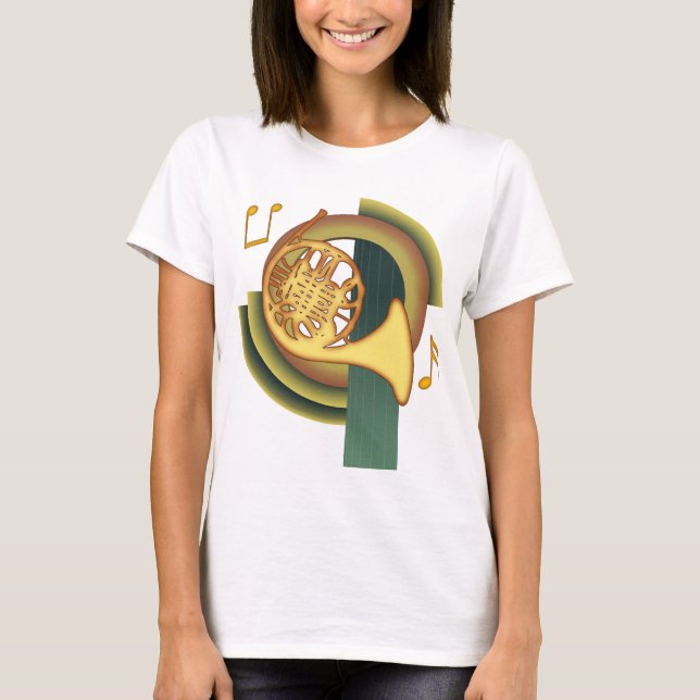 Fransk horn-dekoration t-shirt (Framsida)