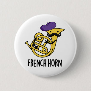 Fransk Horn Funny Music Instrument Pun Knapp