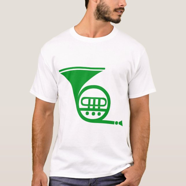 Fransk Horn - Grass Grönt T-shirt (Framsida)
