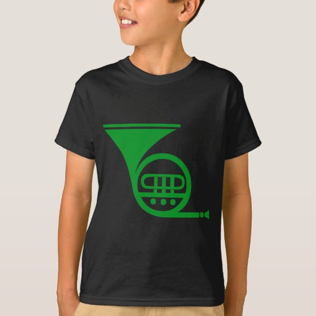 Fransk Horn - Grass Grönt T Shirt (Framsida)