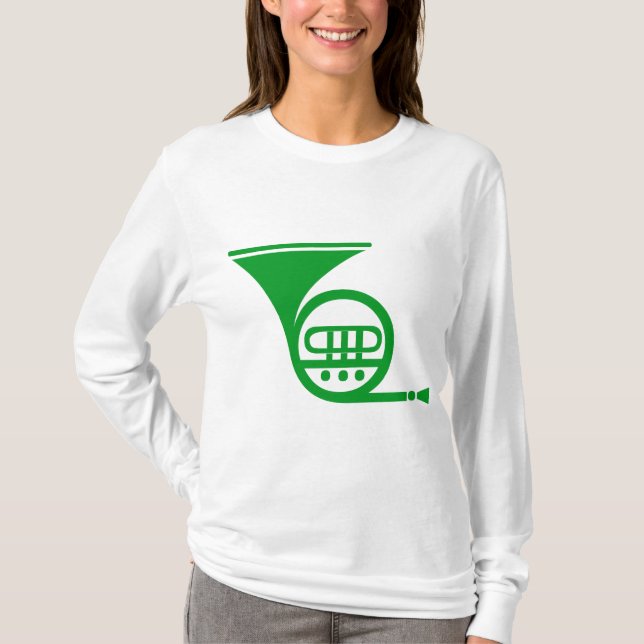 Fransk Horn - Grass Grönt T-shirt (Framsida)