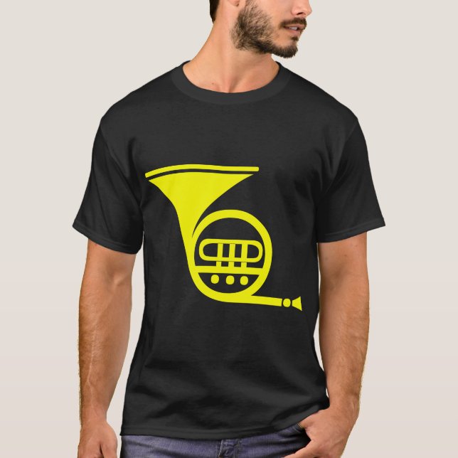 Fransk Horn - Gult Tee Shirt (Framsida)