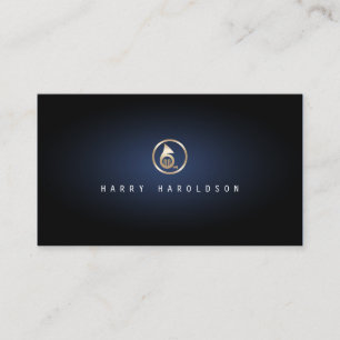 Fransk Horn Icon Blue Glow Music Visitkort