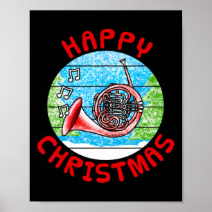 Fransk Horn jul Hornist Br Musician Music Te Poster