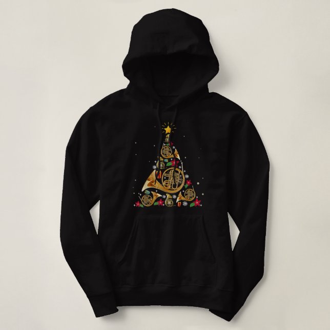 Fransk Horn Julgran T Shirt (Design framsida)
