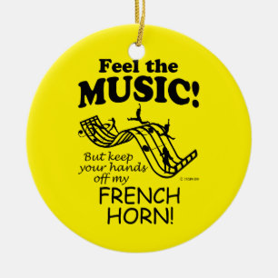 Fransk Horn känner musiken Julgransprydnad Keramik