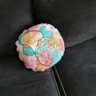 Fransk Horn Kärlek Band Class Art Heart Rund Kudde