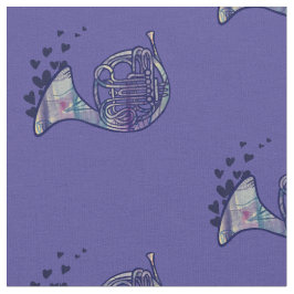 Fransk Horn Kärlek Band Class Art Tyg