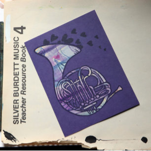 Fransk Horn Kärlek Band Class Art Vykort