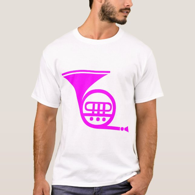 Fransk Horn - Magenta Tee Shirt (Framsida)