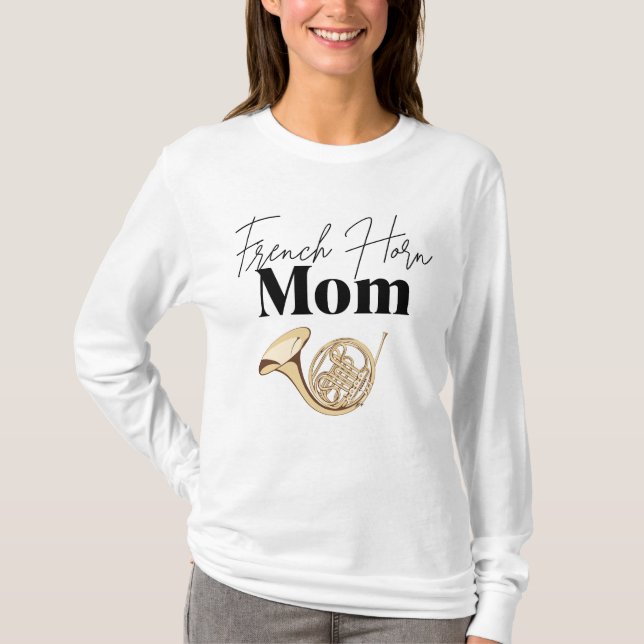 "Fransk Horn Mamma: A Symphony of Kärlek" T Shirt (Framsida)