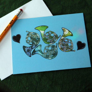 Fransk Horn Marching Band Class Lärare Vykort