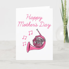 Fransk Horn Mors dag Brass Musician Tack Kort