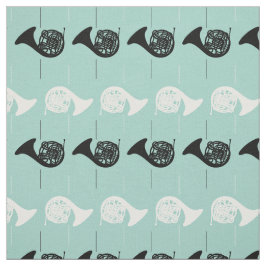 Fransk Horn Musical Instrument Band Orchestra Teal Tyg