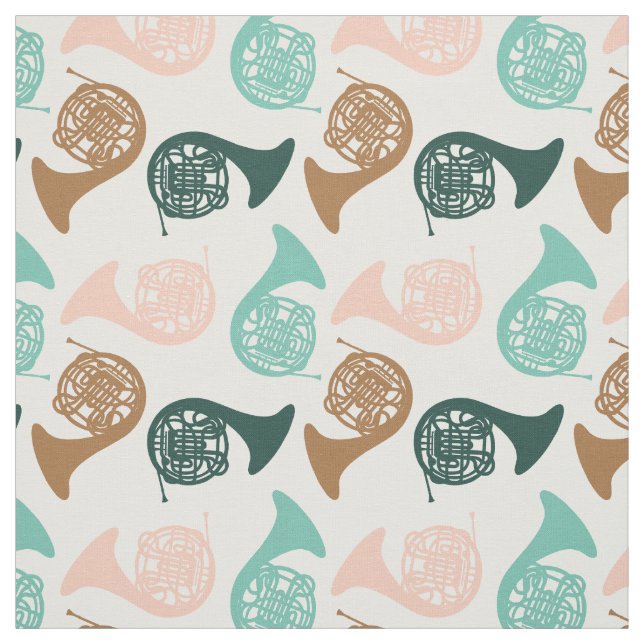 Fransk Horn Musical Instrument Band Orchestra Tyg (Provkarta)