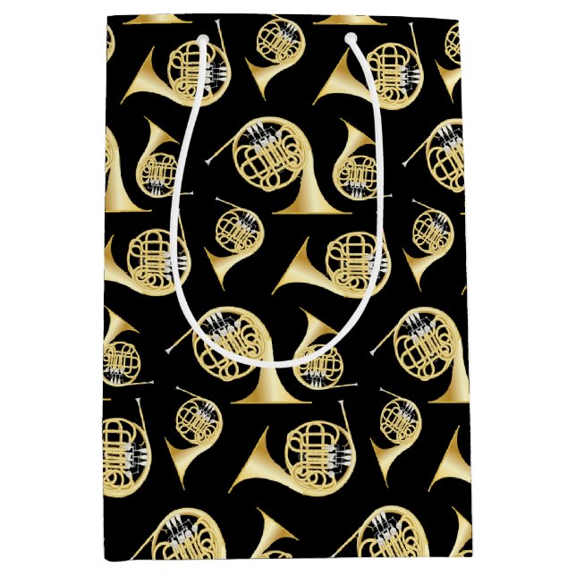 Fransk Horn Musician Band Teacher Medium Gift Bag (Framsidan)