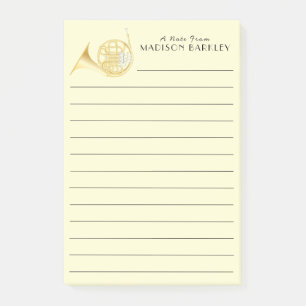 Fransk Horn Musician Band Teacher Post-it Block
