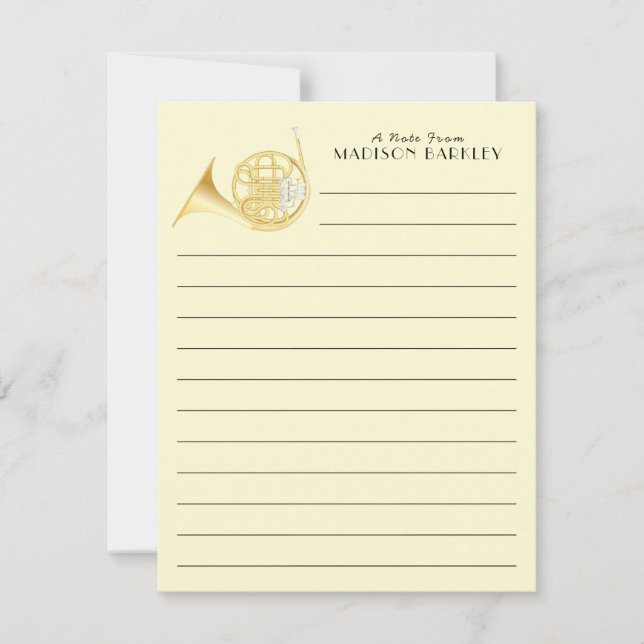 Fransk Horn Musician Band Teacher Tack för ditt ko (Framsida)