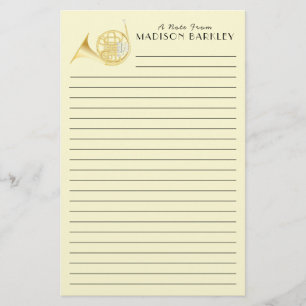 Fransk Horn Musician Teacher Stationery Brevpapper