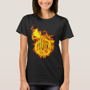Fransk Horn On Fire Gift Fransk Horn Älskare3 T Shirt