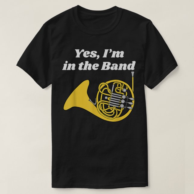 Fransk Horn Player High School College Orchestra B T Shirt (Design framsida)