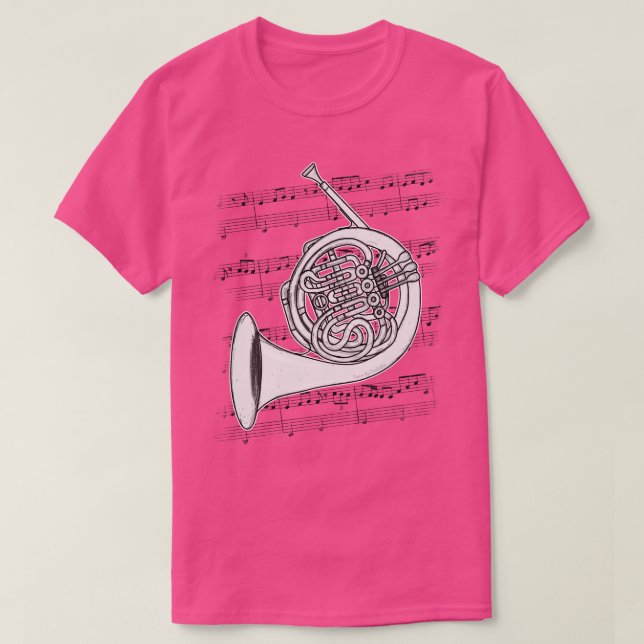 Fransk Horn Player Hornist Brass Musician T Shirt (Design framsida)