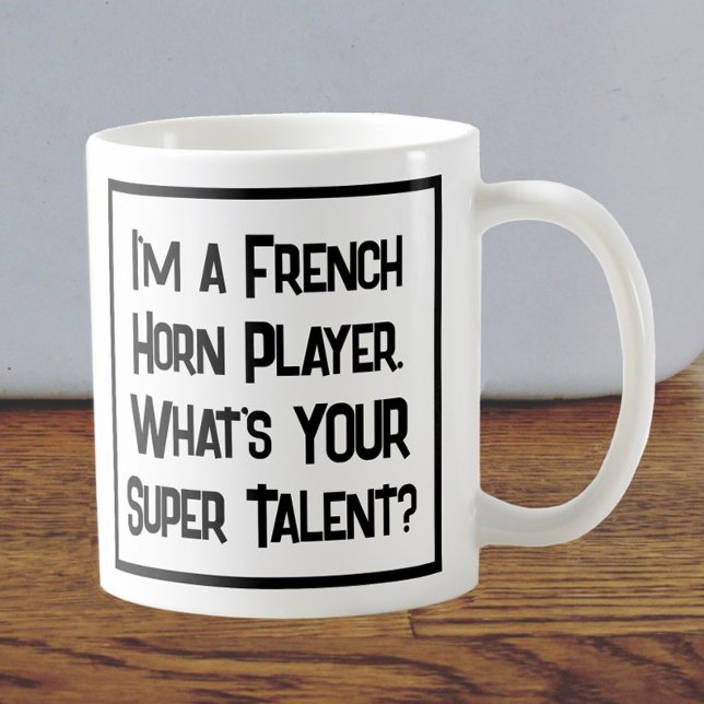 Fransk Horn Player Toppen Talent. Kaffe Mugg (Skapare uppladdad)