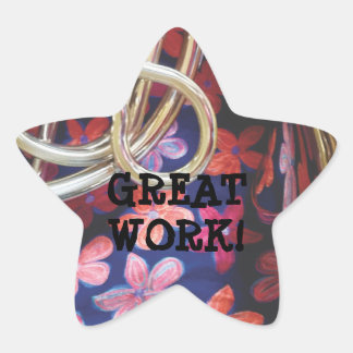 Fransk Horn Reward Sticker Stjärnformat Klistermärke