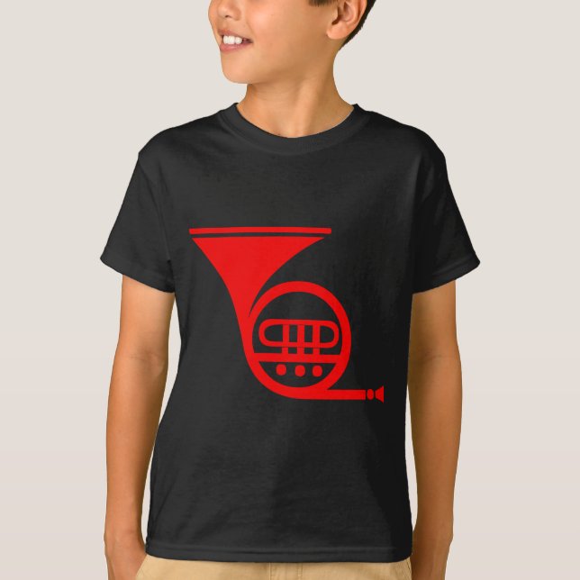 Fransk Horn - Röd T-shirt (Framsida)