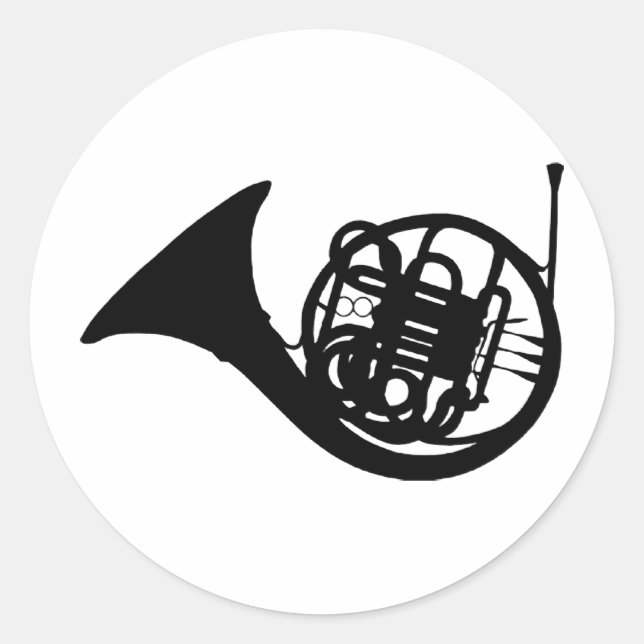 Fransk Horn Runt Klistermärke (Framsida)