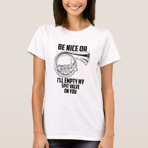 Fransk Horn Spit Valve Cute Trumpet Musician Funny T Shirt