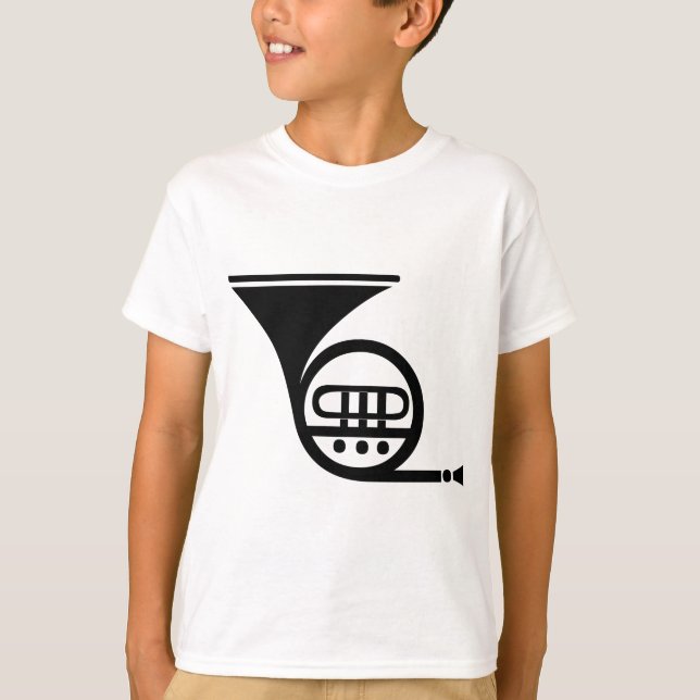 Fransk Horn - svart Tee (Framsida)