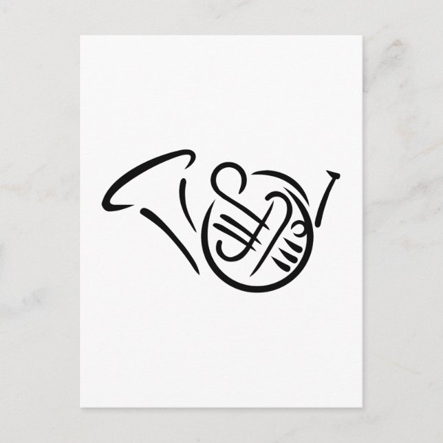 Fransk horn vykort (Framsida)