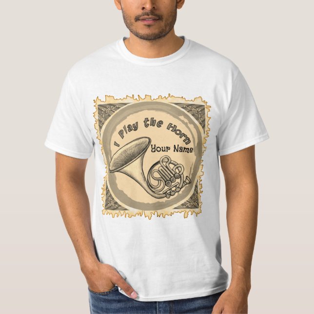 Fransk hornspelare  t shirt (Framsida)