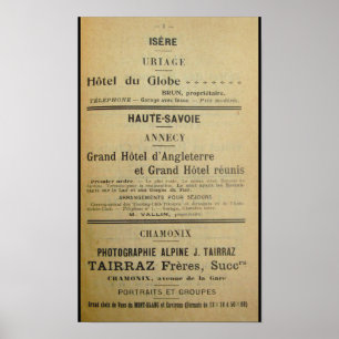 Fransk hotellaffisch för vintage poster