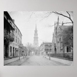 Fransk Huguenot Church och St. Philip's Church Poster