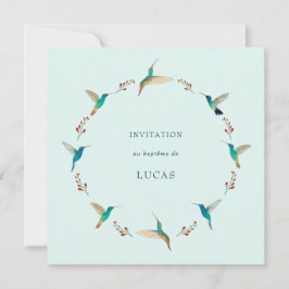 Fransk Hummingbird Baptism-inbjudan Inbjudningar